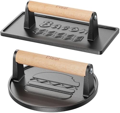 Cast Iron Smash Burger Press, 2 lb Steak Weight Meat Press Tool