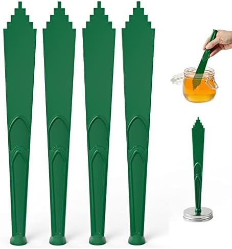 Magnetic Jar Lid Lifter and Canning Bubble Popper Remover Measurer, Green, 4-pack