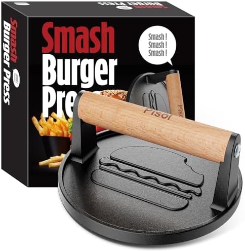 Pre-Seasoned Cast Iron Smash Burger Press
