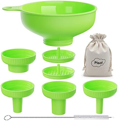 Wide Mouth Funnel for Kitchen Use for Filling Bottles with Bags, Green