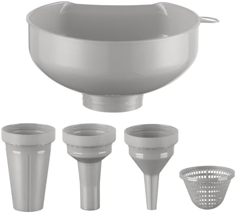 Wide Mouth Versatile Funnel for Kitchen Use for Filling Bottles, Grey
